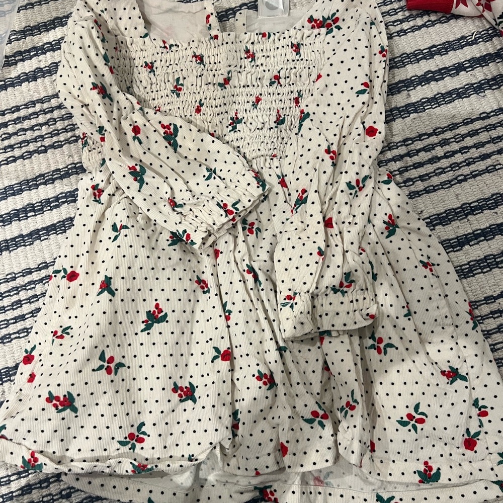 Hanna Andersson Cream Floral Kids Blouse